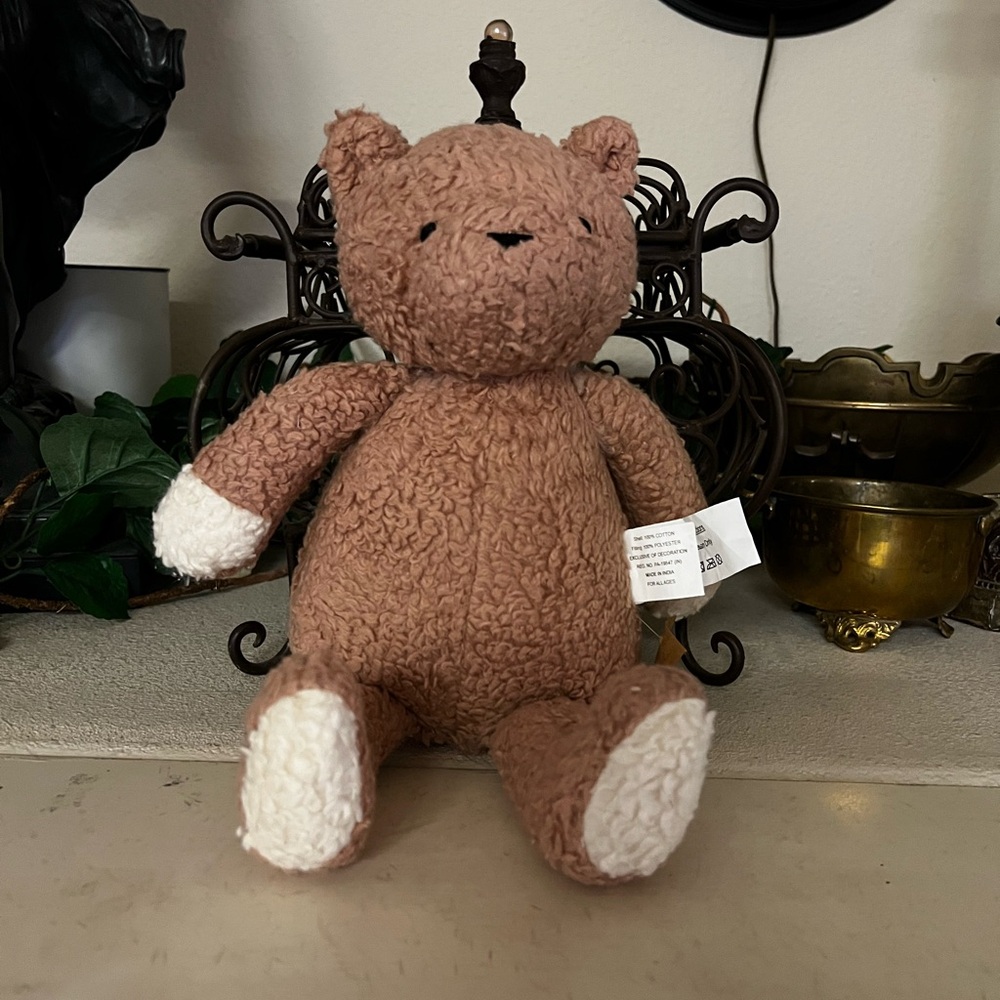 Cozy Brown Tan Sherpa Teddy Bear Plush 14” NWT